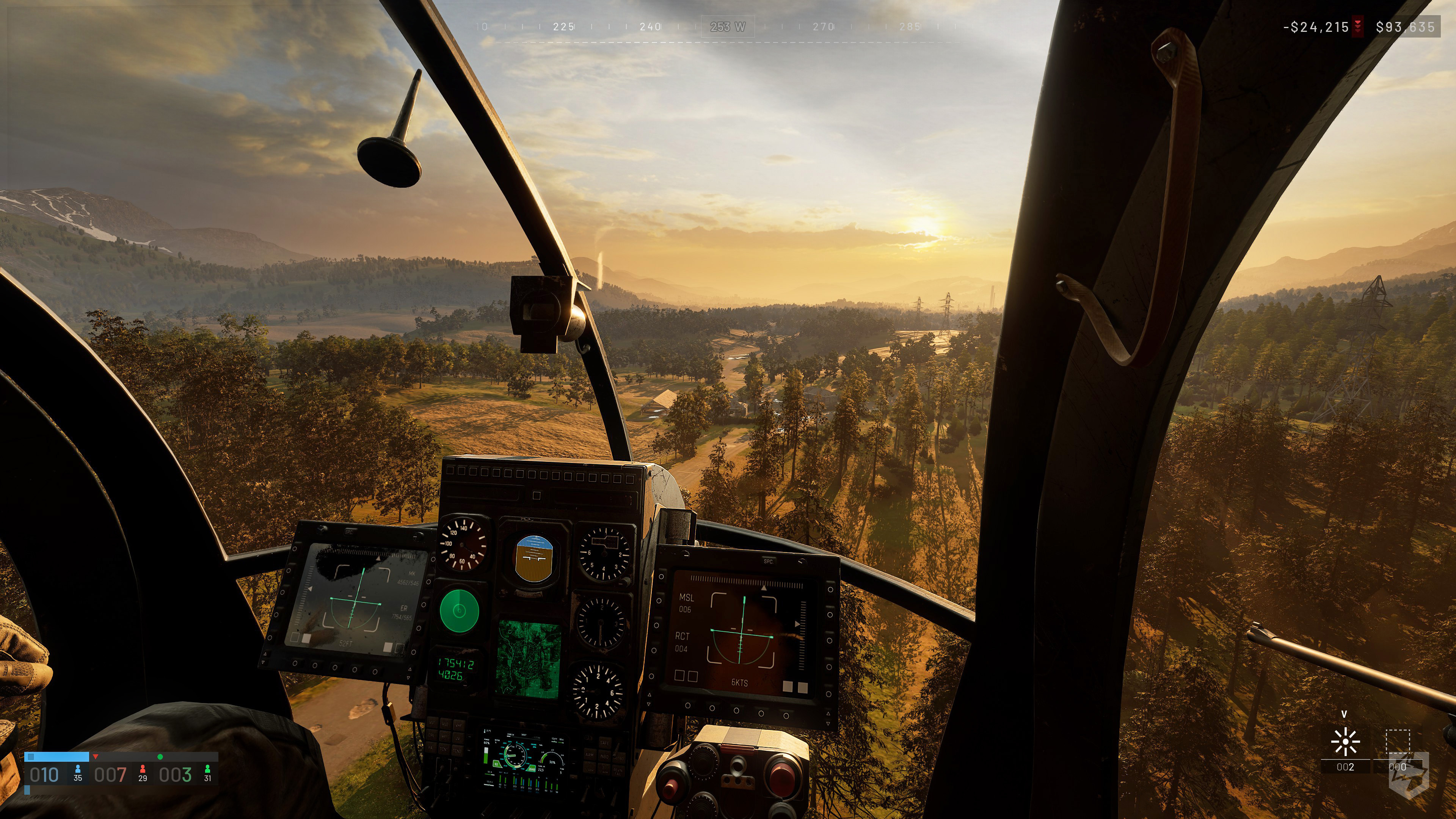 Official WARDOGS scene showing a military helicopter above a combined-arms battlefield